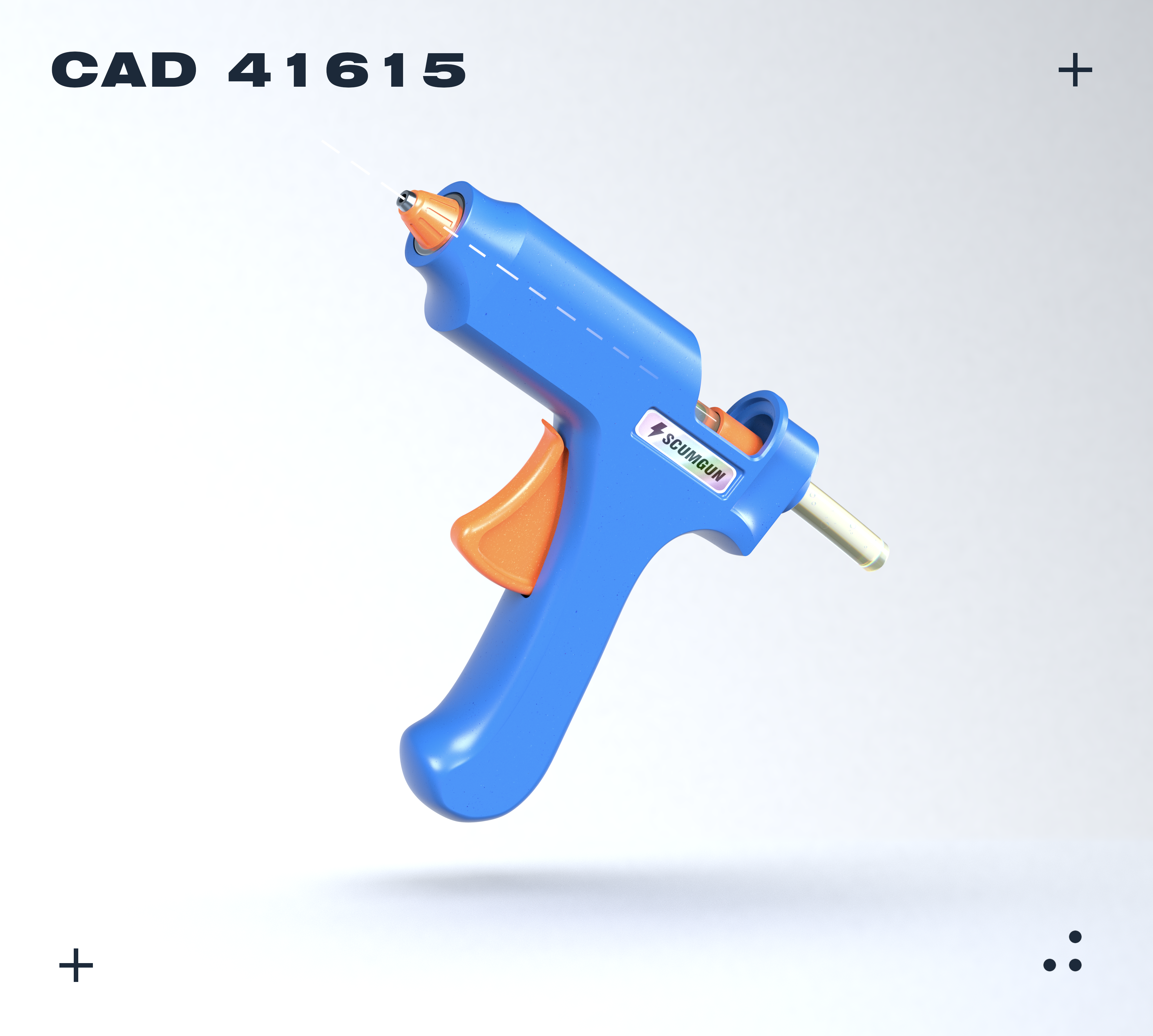 CAD model of glue gun